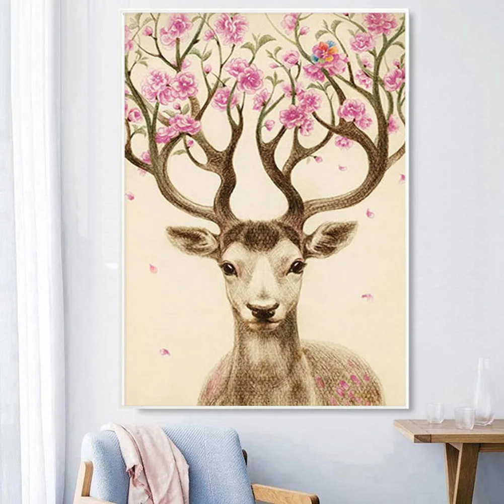 

Full Diamond Painting Cartoon Beautiful Deer Embroidery A Wonderful Craft For Decoration A Best Gift