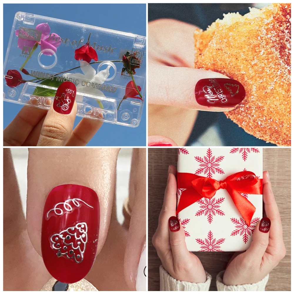 6 шт. новогодние наклейки для ногтей | Красота и здоровье