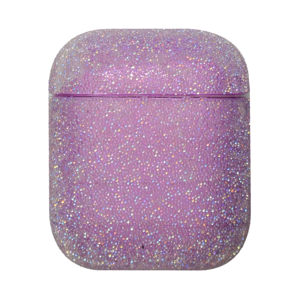 Purple Роскошный чехол со стразами и блестками для Apple Airpods Модный Блестящий Футляр беспроводной Bluetooth чехол для наушников Coque - Цвет: Purple