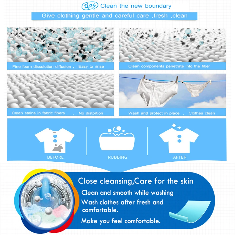 

New Formula Laundry Detergent Nano Super Concentrated Washing Soap Gentle Washing Powder Sheets Laundry Cleaning Products