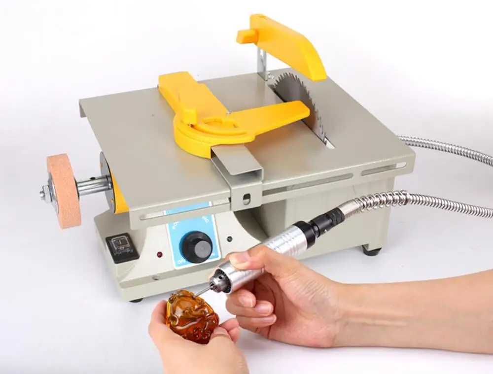 Multifunction Mini Table Saw Stone Polisher Jade Engraving Machine Grinding Polishing machine Jade Cutting machine 220V