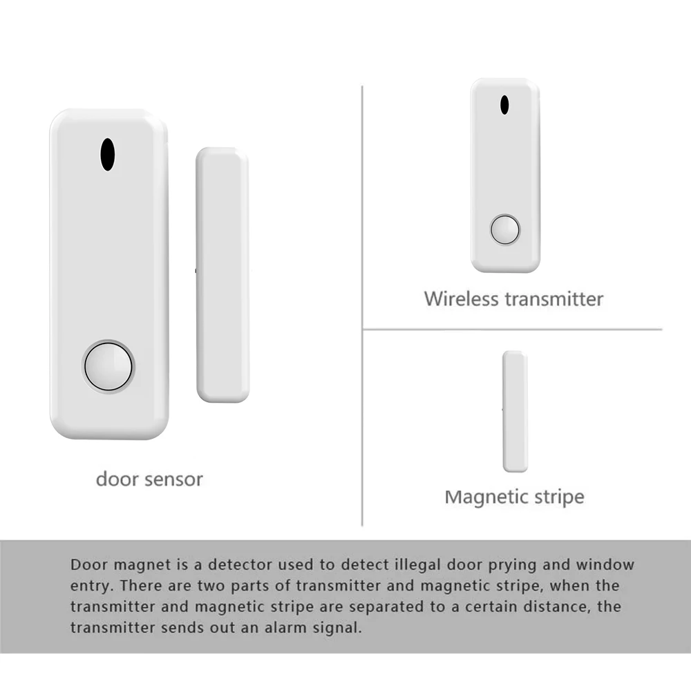 

Smartrol 433mhz Door Window Alarm Sensor Security Alarm Host Accessories for Android Ios Home Alarm System Kits Apps Control