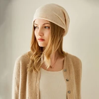 genuine soft 100 goat cashmere knitted womens winter hat solid color female new fashion casual caps warm hat girls cap