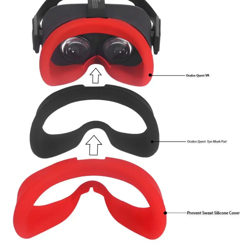 Soft Anti-sweat Silicone Eye Mask Case Cover Skin for Oculus Quest VR Glasses