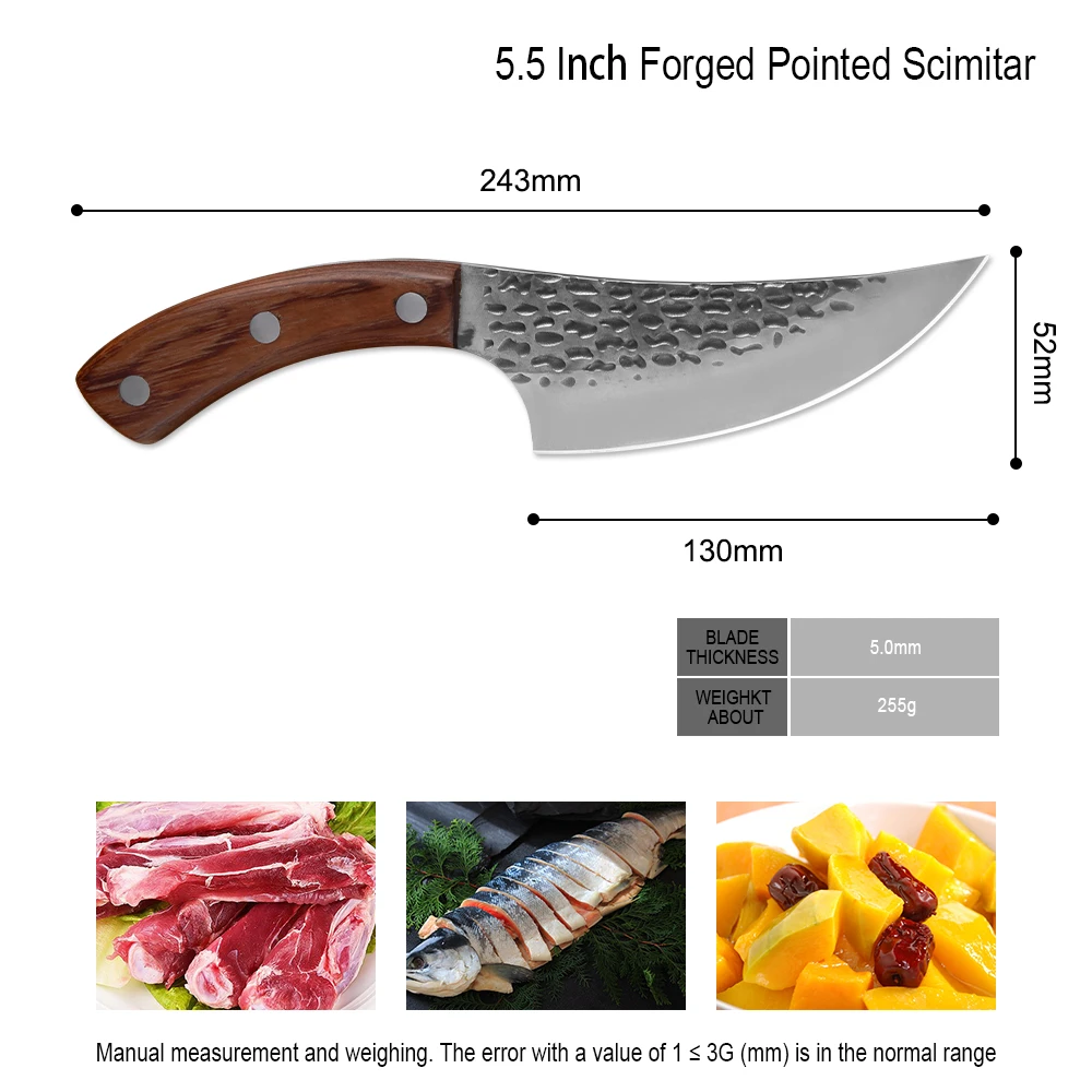 XYj 5 ''Высокоуглеродистый кованый нож ручной работы для мясника полное