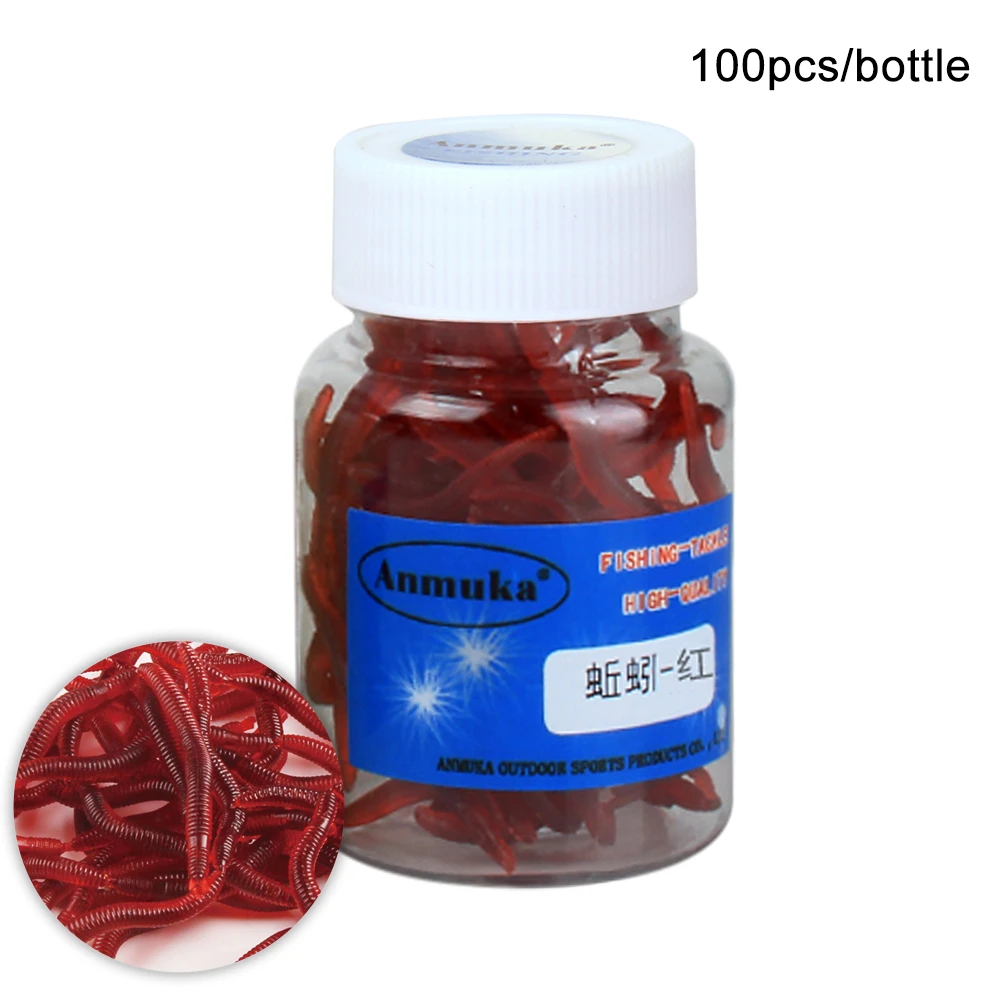 80/100pcs Fishing Lure 2cm Soft Plastic Artficial aggot Grub Worm Bait Lures With Bottle Fake Accessories | Спорт и развлечения