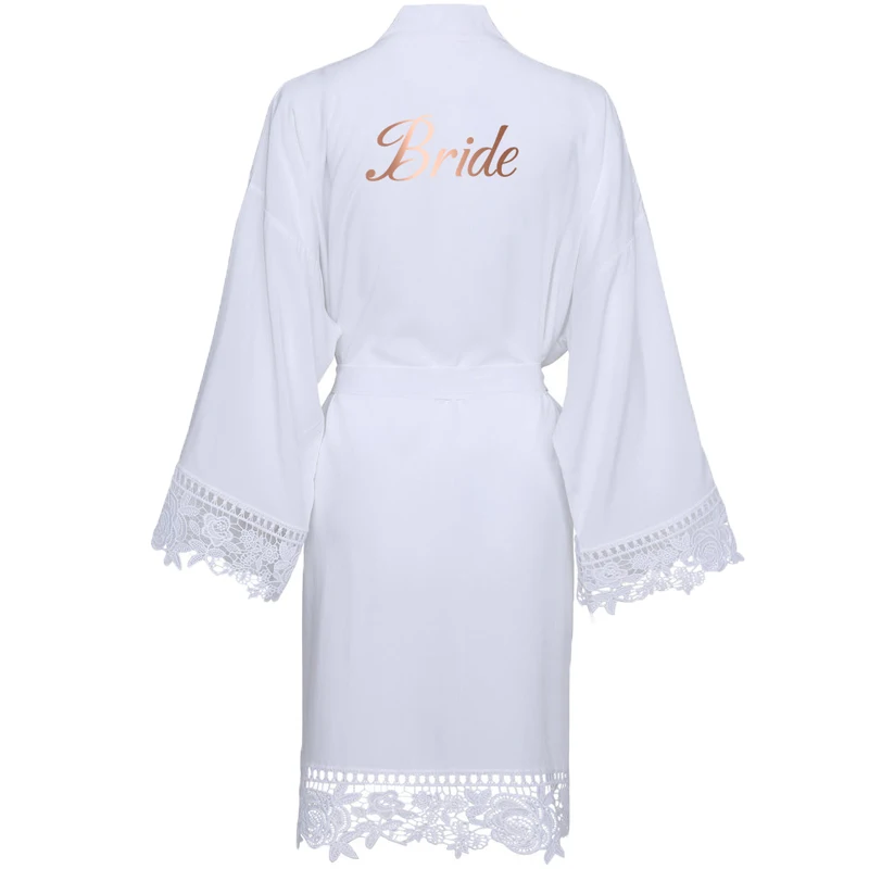 YUXINBRIDAL 2019 фиолетовое однотонное хлопковое кимоно халат с кружевной отделкой