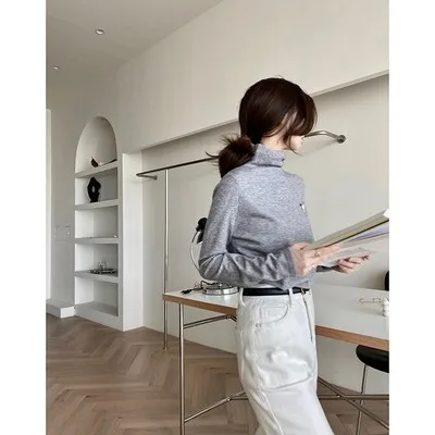 

Long-sleeved women's bottoming, fall/winter hedging, all-match blouse, women's casual hedging