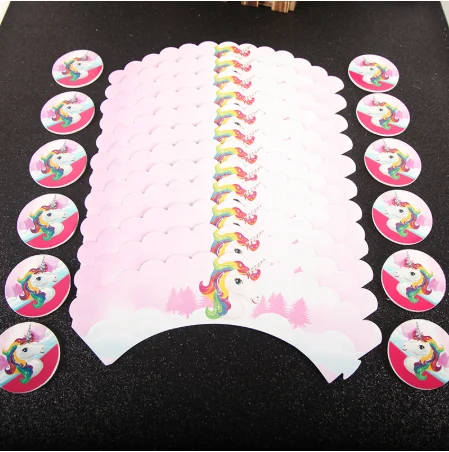 24 шт./лот милые радужные обертки для торта с единорогом лошадкой кексом Детские