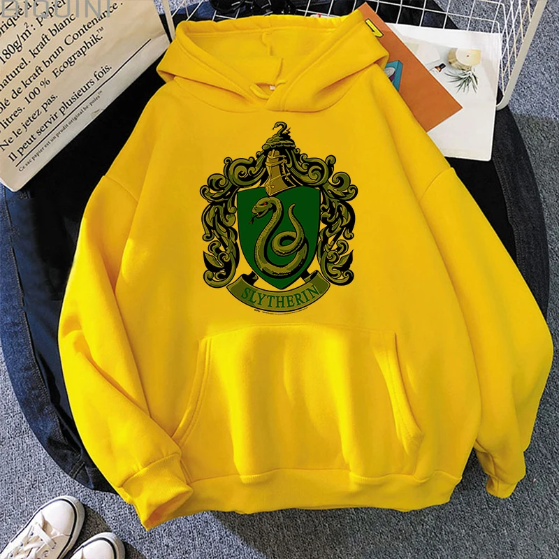 Толстовка со значком Slytherin толстовка с капюшоном в стиле Харадзюку белые топы