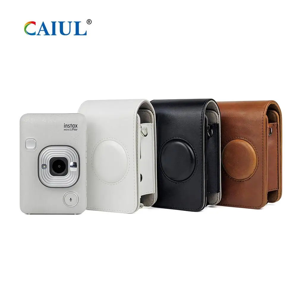 

CAIUL for Fujifilm Instax Mini Liplay Camera Bag Instant Film Camera Cover PU Leather Retro Camera Case with Shoulder Strap