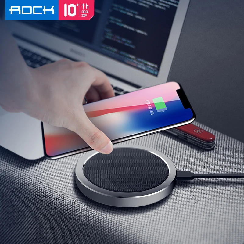 10 Вт Беспроводное зарядное устройство ROCK Qi быстрая Беспроводная зарядная