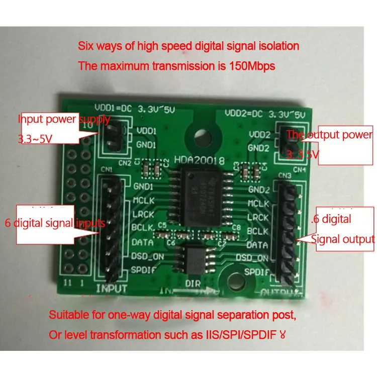 

Высокоскоростная изоляция цифрового сигнала IIS/I2S/SPI/итальянская изоляция сигнала с цифровым интерфейсом