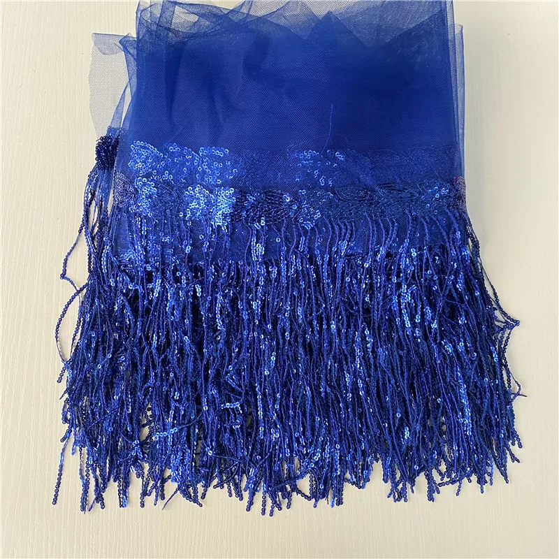 

10 yards/lot Mesh sequins Tassels trim Polyester For DIY Latin Dance accessories decoration clothing Lace Ribbon