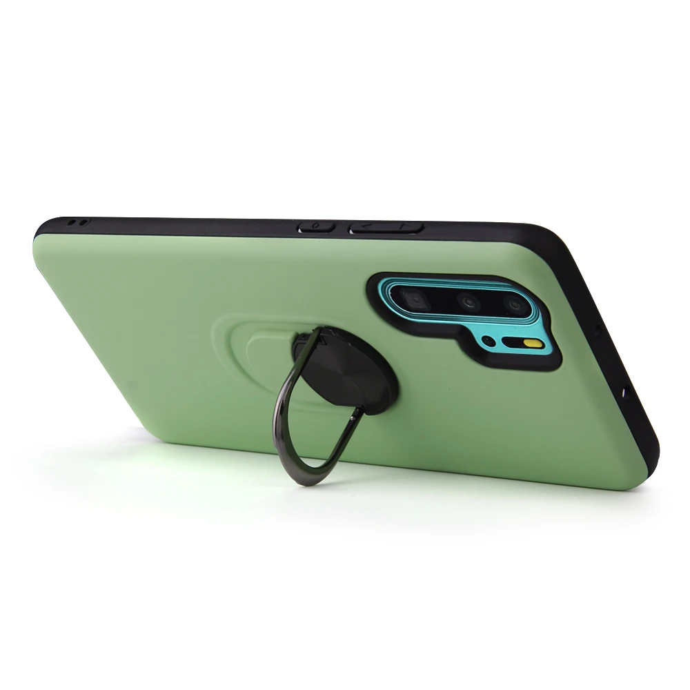 Heavy Duty Car Magnet Armor Case For Huawei P30 pro Lite Rubber Cover 360 Rotating Stand |