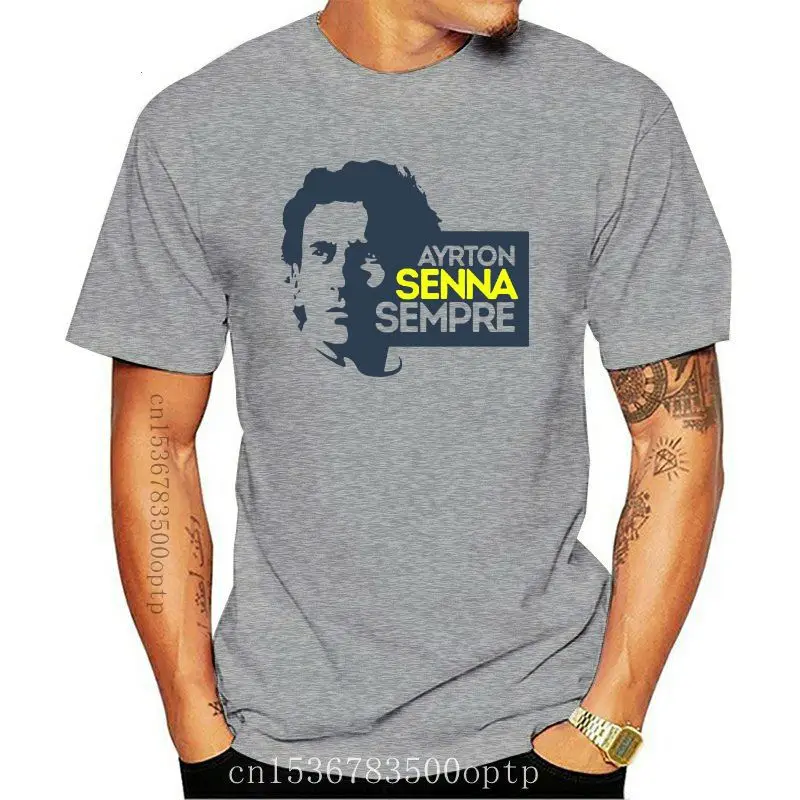 

New Ayrton Senna Sempre Racer Men'S White T-Shirt 2020 New Brand Clothing Men Cool O-Neck Tops Neon T Shirts