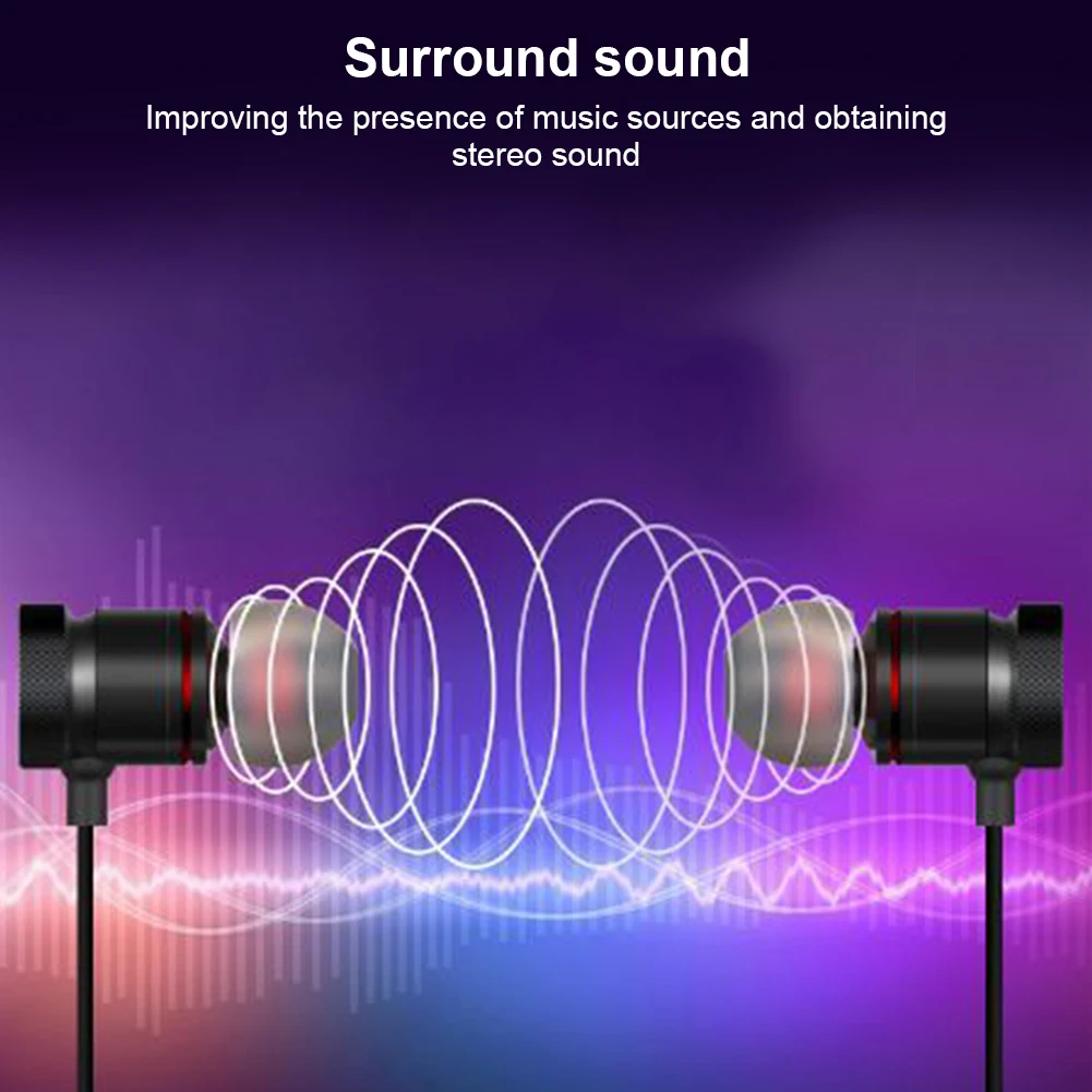 Магнитные беспроводные наушники Bluetooth-совместимые стереонаушники спортивные