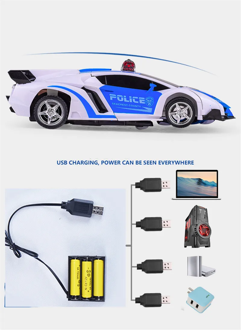 Радиоуправляемый автомобиль Трансформация Роботы спортивный автомобиль модель роботы игрушки крутая деформационная машина детские игрушки подарки для мальчиков