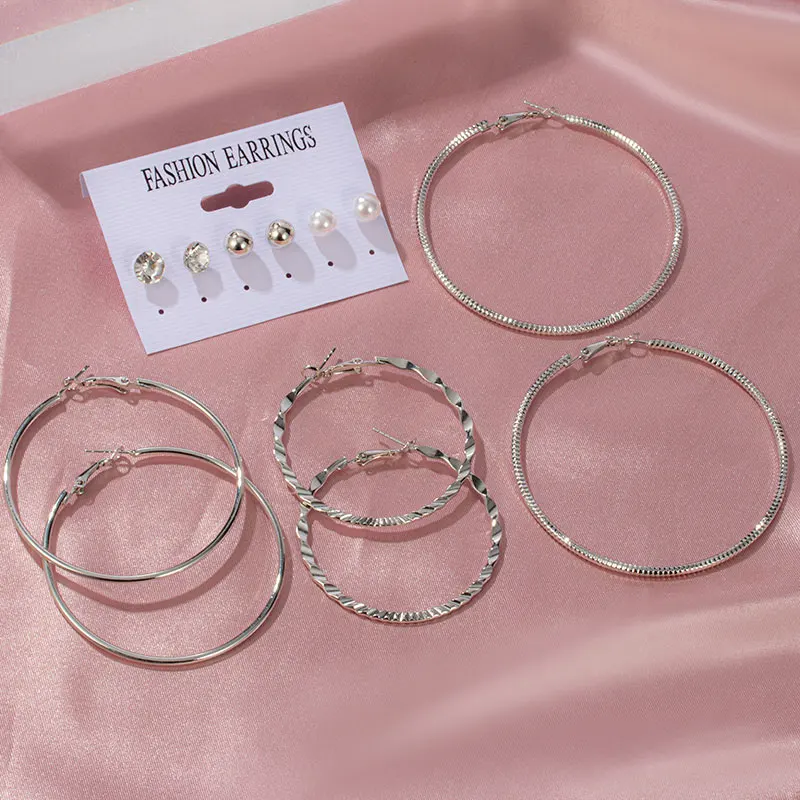 

New Fashion Large Circle Hoop Drop Earrings For Women 2021 Vintage Statement Simple Gold Round Female Hanging Earrings Jewelry