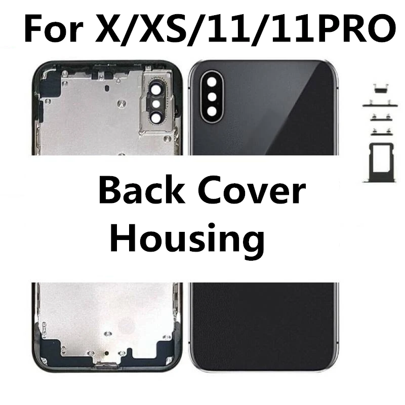 Задняя крышка для iPhone X 11 XS Max задняя pro + средняя рамка корпус корпуса | Мобильные