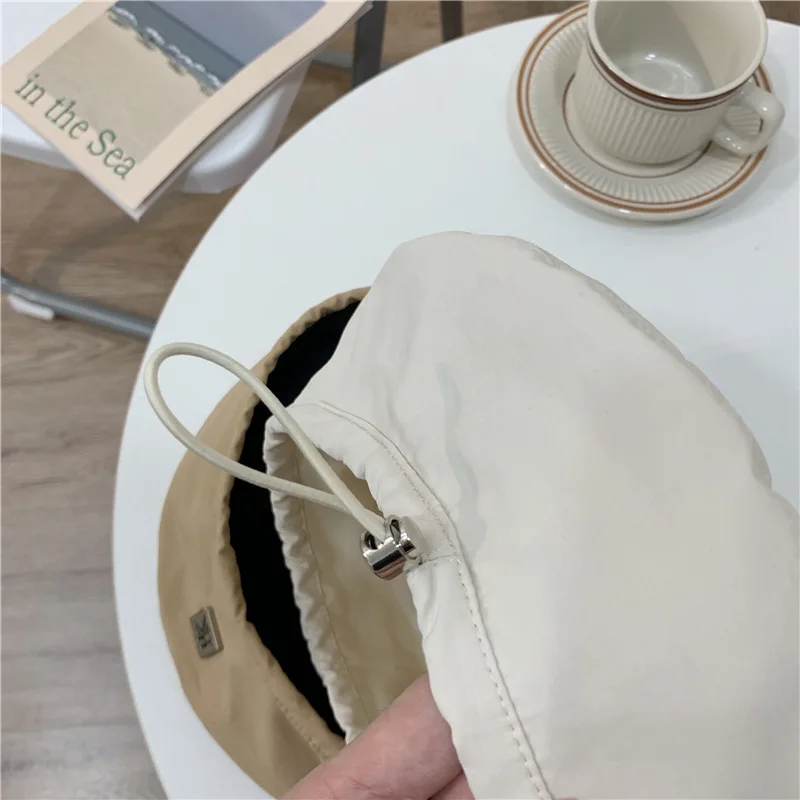 202103-2508744 NEW SPRING Designer style  Metal hollow letters   quick drying fabric beret  hat men  women Leisure painter  hat