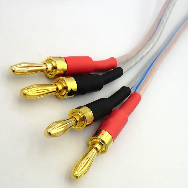 Аудиокабель акустический кабель с позолоченным разъемом типа банан из чистой