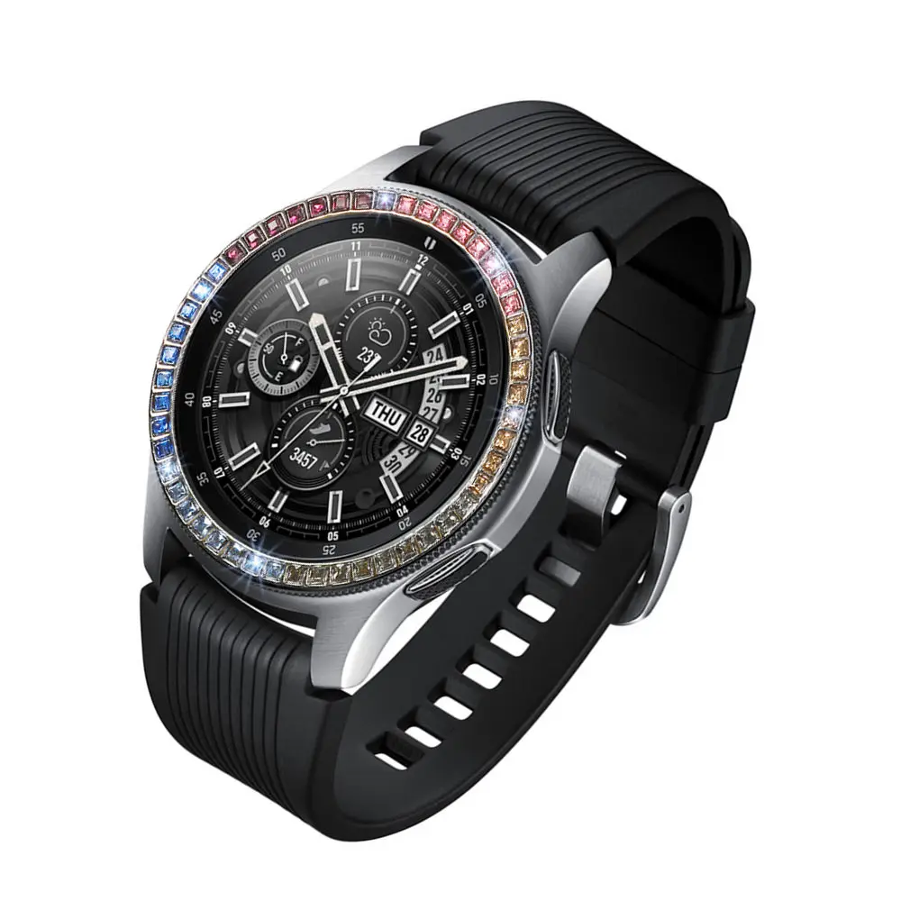 Цветной чехол с бриллиантами для Samsung Galaxy Watch 42 мм защитный кольцом спортивные