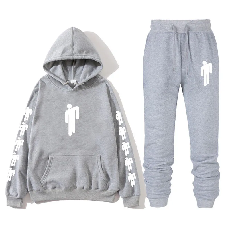light grey Billie Eilish осень зима тренировочный spak Vrouwen Mannen толстовки повседневные Pak Vrouwen Kleding Pak Беговые Брюки спортивные Su - Цвет: light grey