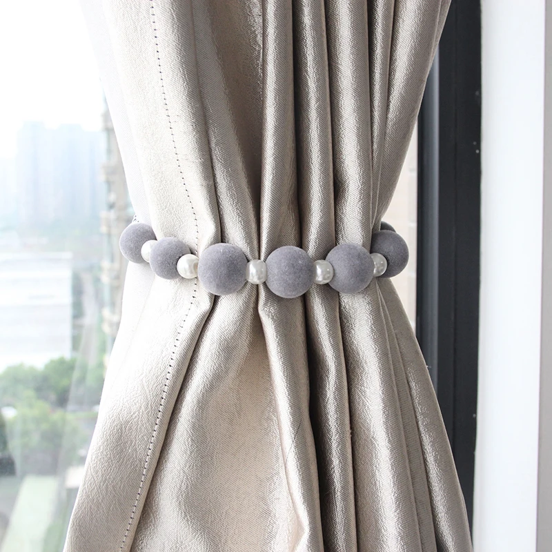 2 шт. зажимы для штор с помпоном и жемчугом|Декоративные аксессуары штор| |