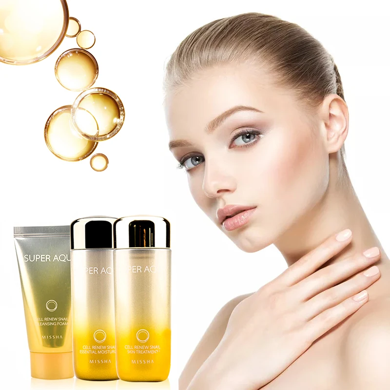 MISSHA Super Aqua Cell Renew Snail образец Размер 1 набор (очищающая пена 20 мл + лечение кожи 30