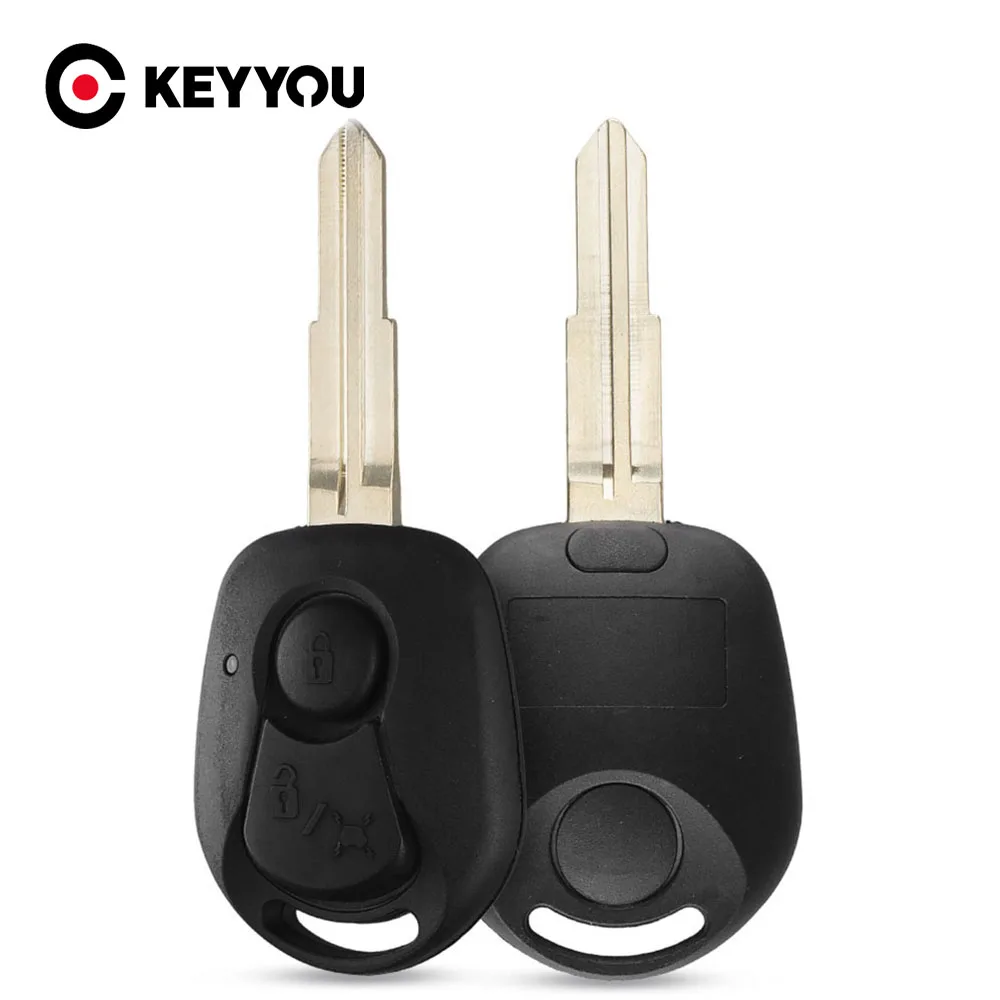 

KEYYOU New style Remote Key Shell 2 Buttons Fob Case For Ssangyong Actyon Kyron Rexton RX7 Uncut Blade Auto Car Key Cover Case