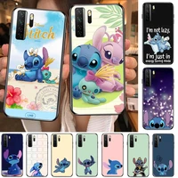 stitch love black soft cover the pooh for huawei nova 8 7 6 se 5t 7i 5i 5z 5 4 4e 3 3i 3e 2i pro phone case cases