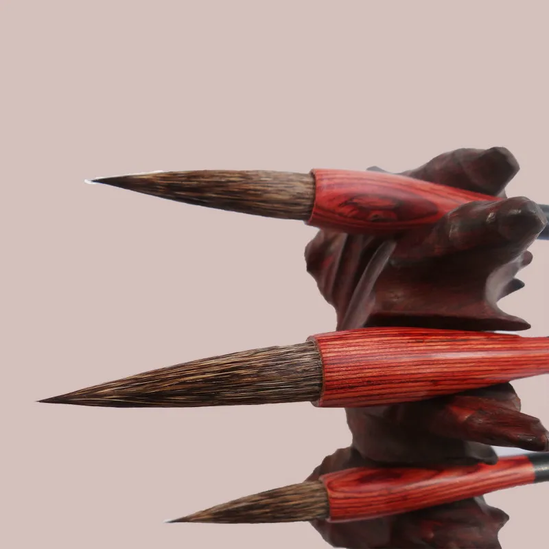 3pcs Calligraphy Brush Stone Badger Hair Chinese Painting Writing Regular Script Bird Landscape Ink Pen | Канцтовары для офиса и