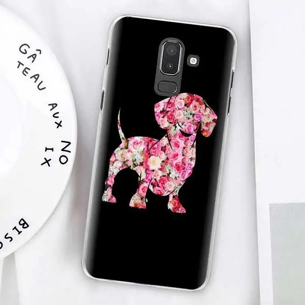 Dachshund Doxie Цветок Собака Щенок Чехлы для samsung Galaxy J4 Plus J6 Plus J8 J3 J5 J7 J5 Prime жесткий чехол - Цвет: 07