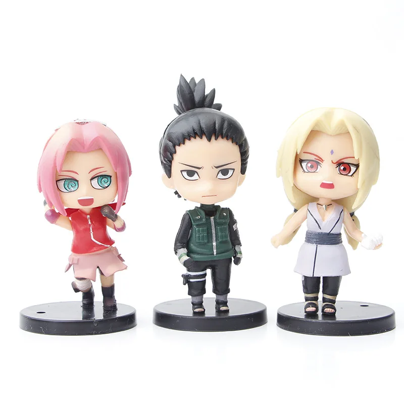 12Pcs/set Newest Anime Naruto Uchiha Sasuke Action Figures Cartoon Hatake Kakashi Orochimaru Nara Shikamaru Model Toys Gifts - купить по