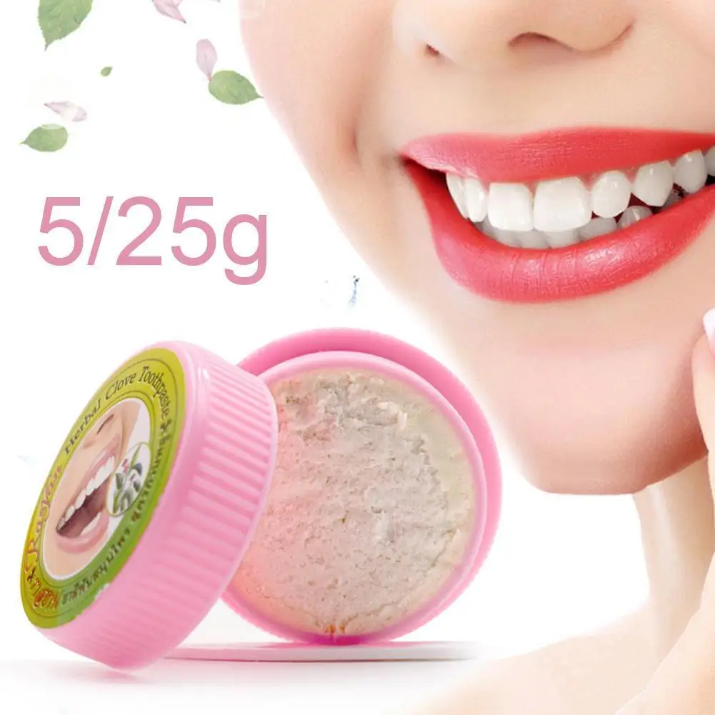 

5/25g Natural Herbal Clove Thailand Toothpaste Tooth Whitening Tooth Stain Antibacterial Allergic Paste Toothpaste Remove T4R7