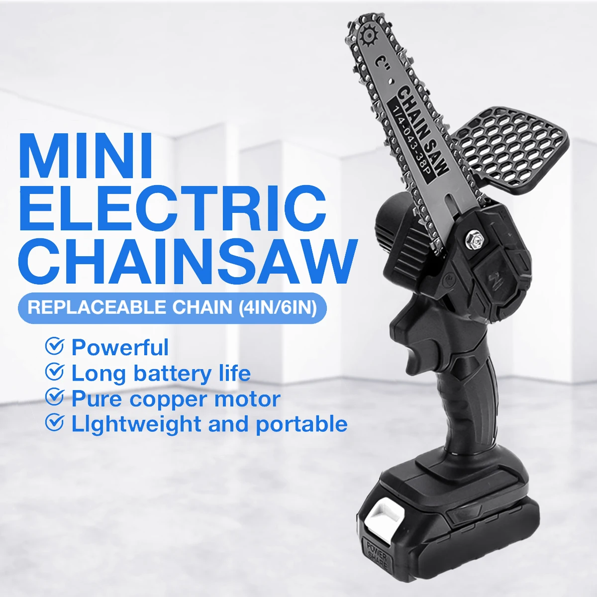 

Мини-пила Электрическая аккумуляторная, 6/4 дюйма, для обрезки сада