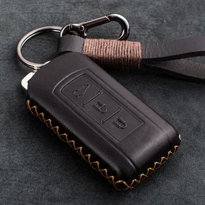 1 Pcs Genuine Leather Car Key Case Cover For Mitsubishi Outlander Lancer 10 Pajero Sport EX ASX RVR Colt Grandis L200 Smart