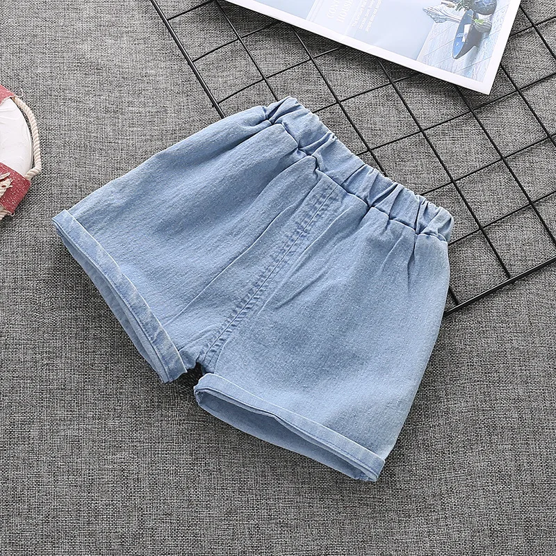 IENENS летние рюшами для маленьких девочек шорты младенцев мягкие джинсы мальчиков