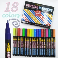 double line pen color hand account pen 121820 colors per set dream outline pen highlighter marker pen greeting card diy