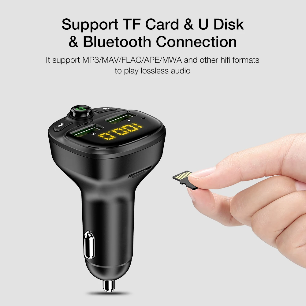 Автомобильное зарядное устройство YIBEIKA USB FM беспроводной передатчик Bluetooth mp3