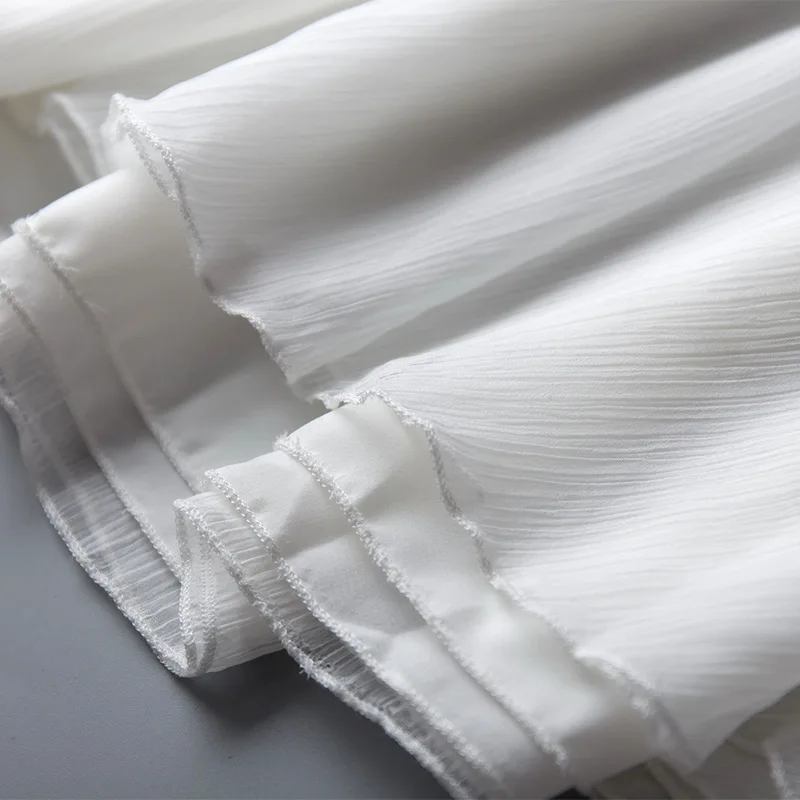 

New Summer Zen Tea Clothes Chinese Style Solid Color Women 'S Dress Temperament Very Fairy Round Neck Slim Long Silk Women