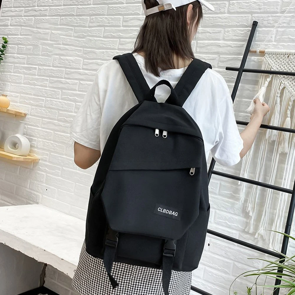 

2020 Women Backpack Travel Bag Canvas Shoulder Bags Solid Color Girl School bag Mochilas Multi-Pockets Female Students Backpacks