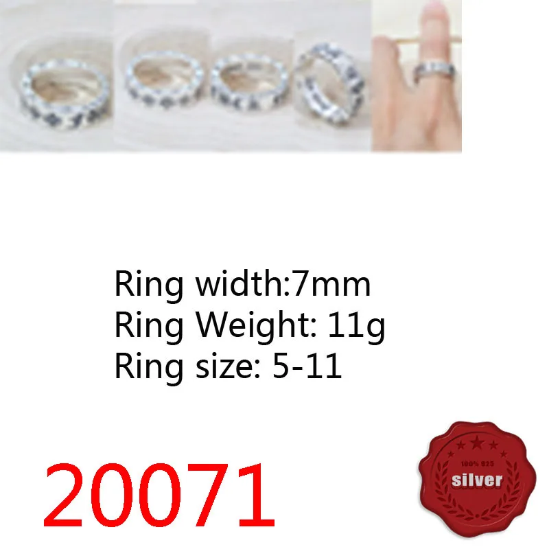 

20071 Fashion S925 Silver Cross Flower Surrounding Simple Ring Flower Letter Accessories Ring Street Dance Couple Style