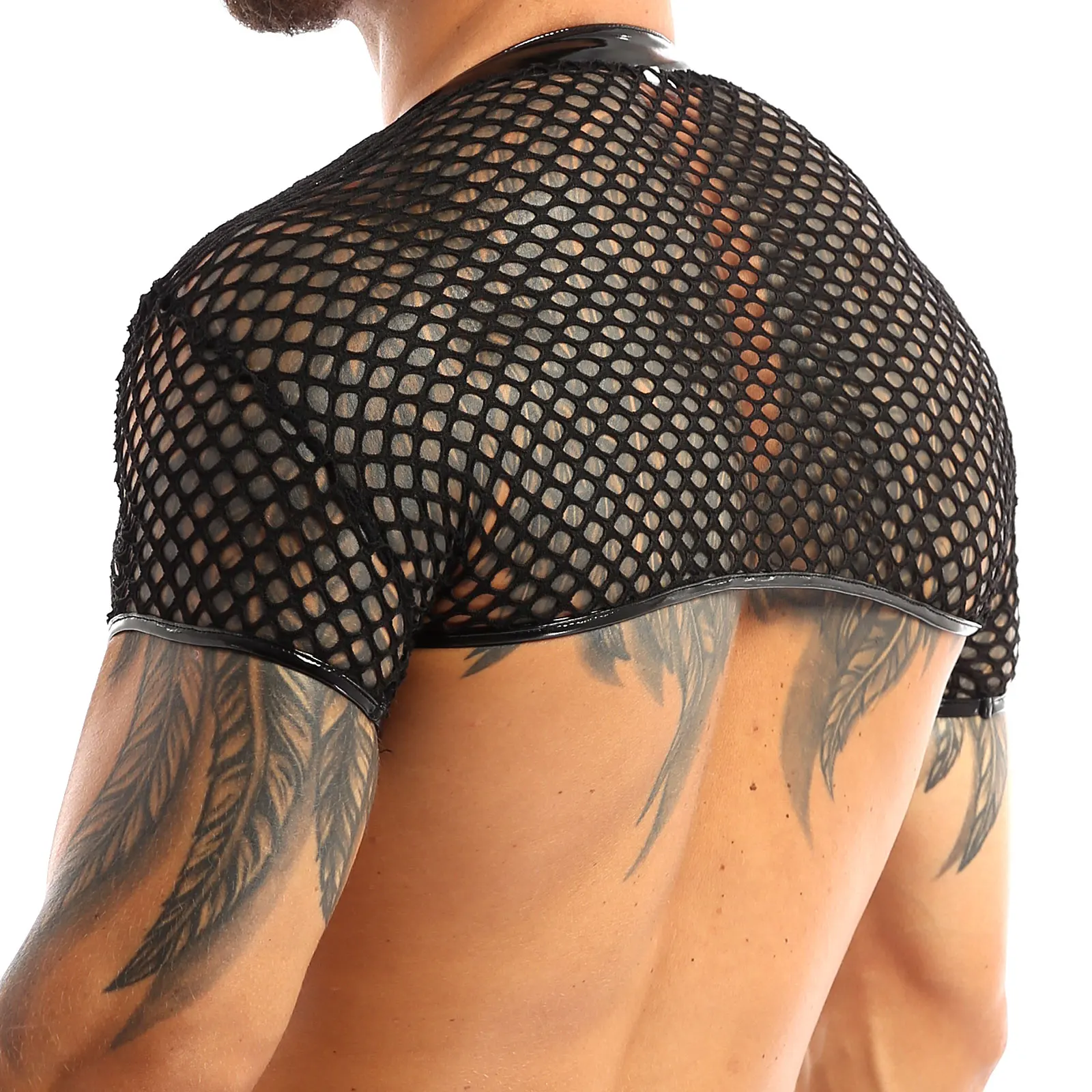 Мужское нижнее белье жилет из сетки топы прозрачная сетчатая одежда для клуба