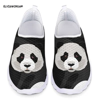 elviswords panda animal pattern flats shoes for women air mesh casual light female sneakers breathable soft lazy shoes for girls