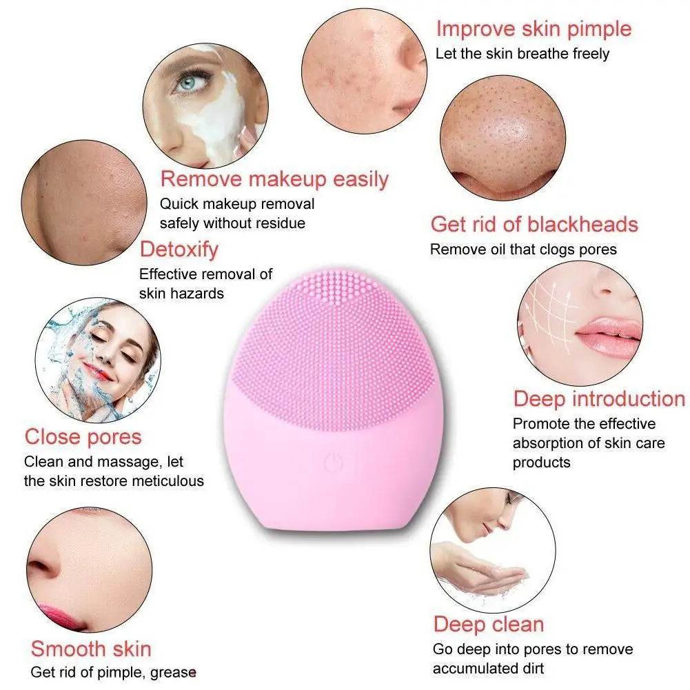 Глубокое очищение лица средство для мытья Электрический Очищающий Инструмент