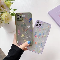 fashion flower phone case for iphone 11 pro max x xr xs max 7 8 plus se 2020 matte shockproof cute floral back cover coque funda