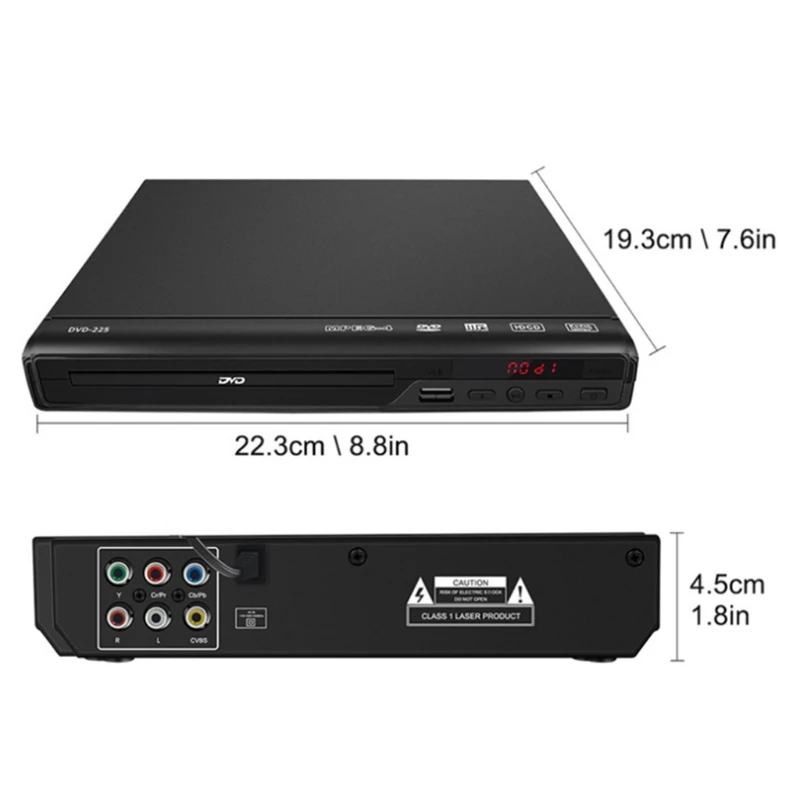 

DVD Player Upscaling 1080P All Region DVD Players for Home AV Output USB Multimedia Player Function
