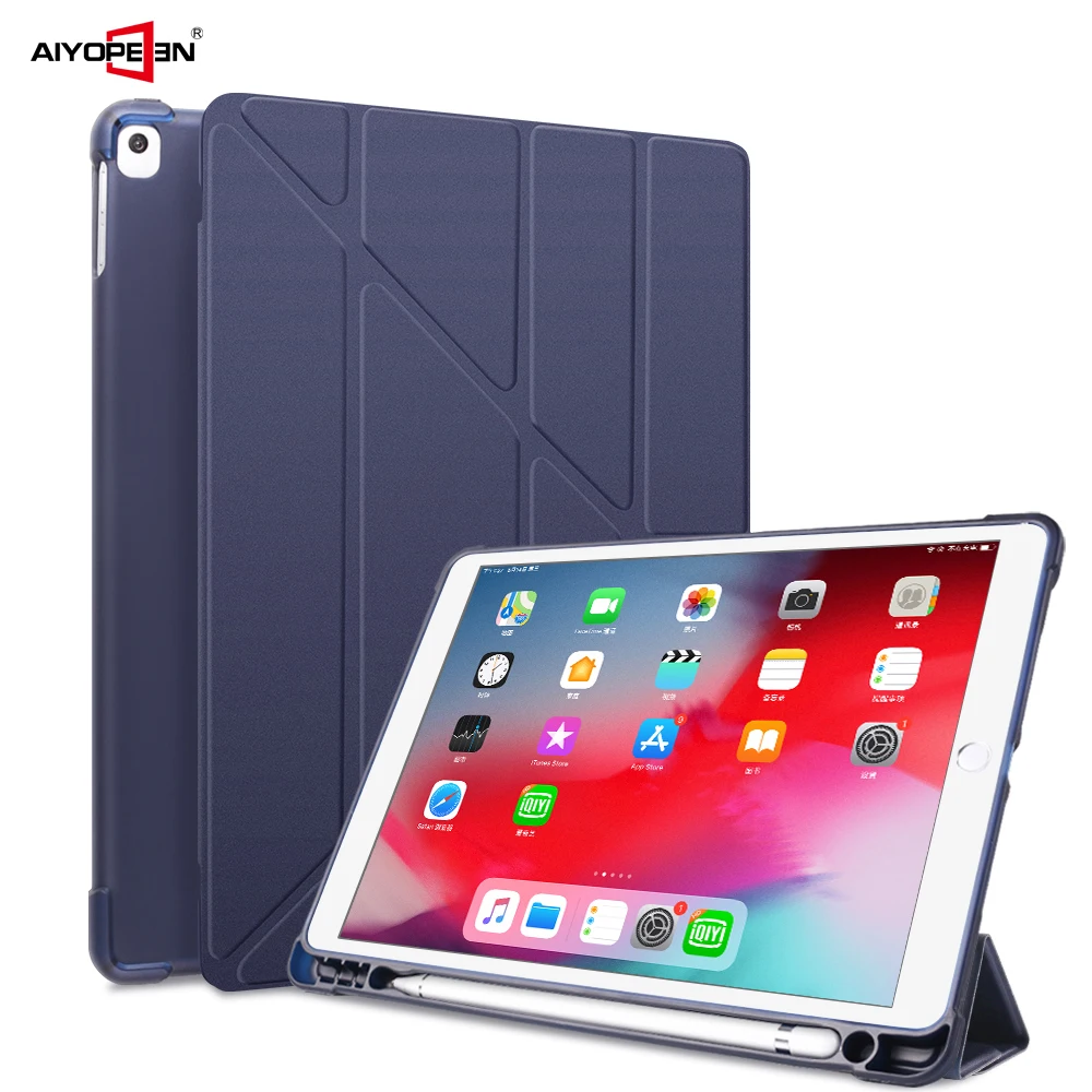Чехол для iPad 10 2 с держателем карандашей IPad 7 го поколения из ТПУ Мягкий